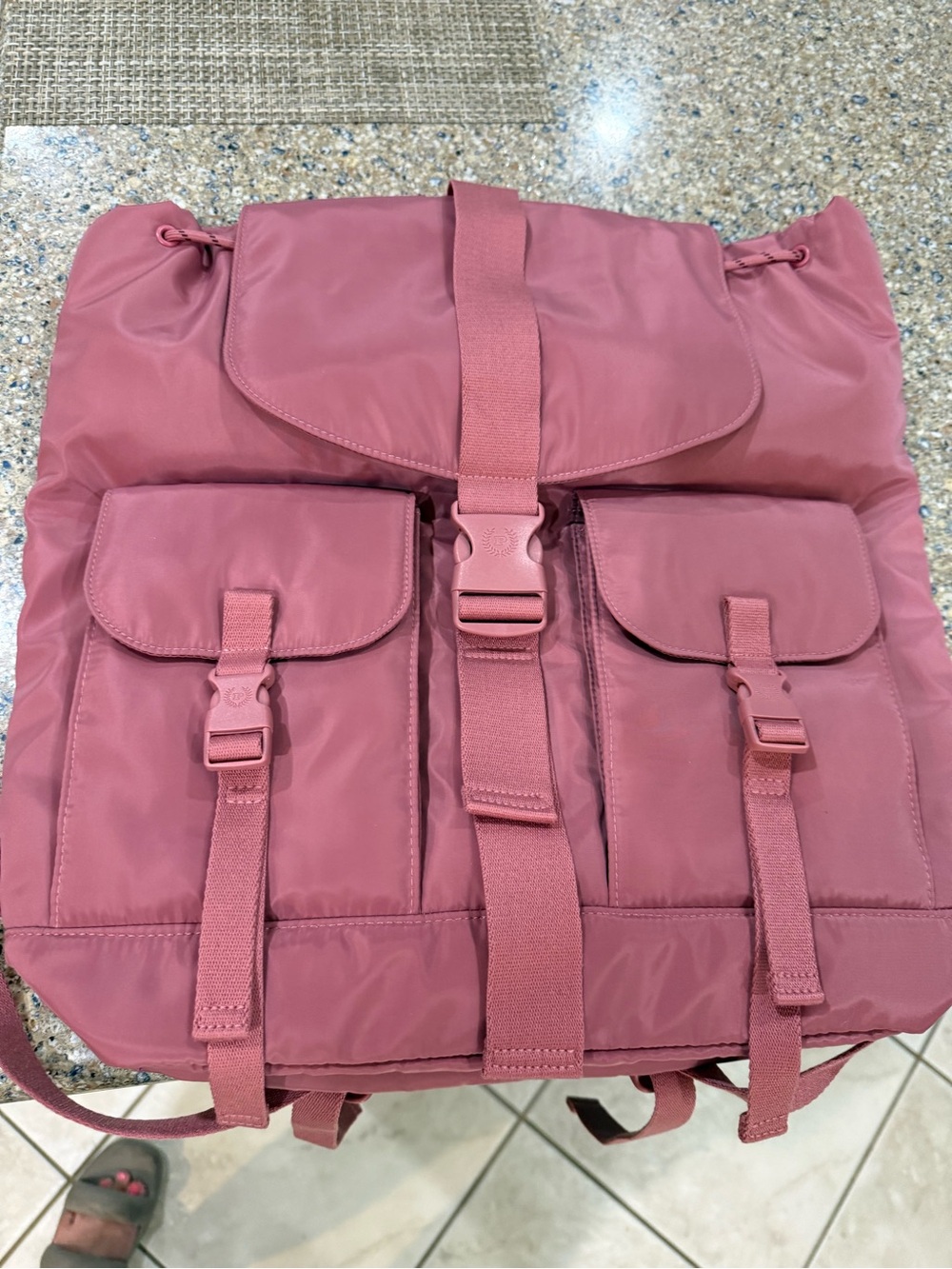 PINK VS Mauve Pink Nylon Backpack with Front Pockets
